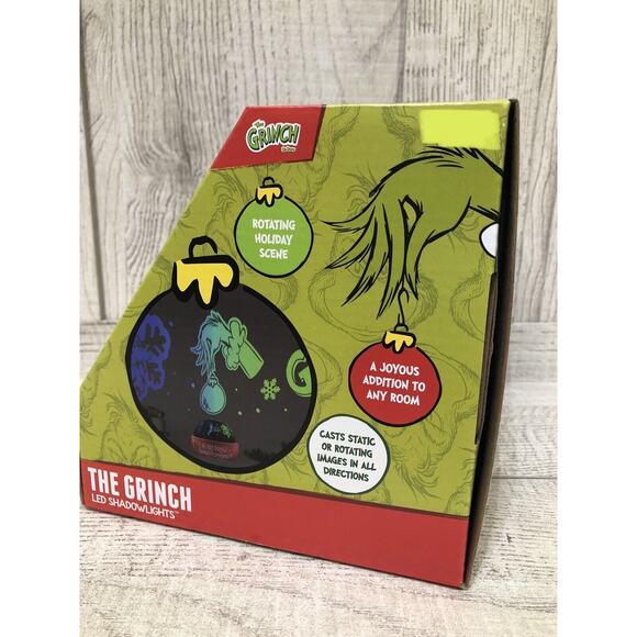 The Grinch New Green Christmas LED Shadow Lights Rotating Light Up Globe NEW - Picture 5 of 7